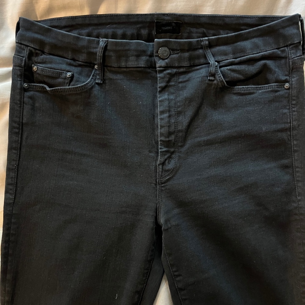MOTHER the Looker ankle fray skinny jeans size 33 - high rise, black